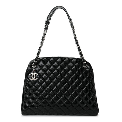 Chanel Glazed Calfskin Quilted Large Just Mademoiselle Bowling Bag Black 1 of 10