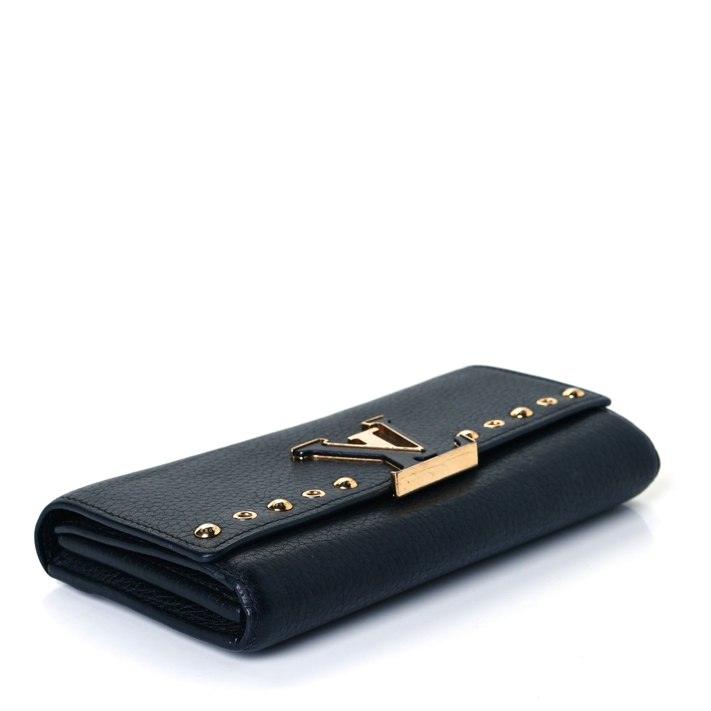 Taurillon Capucines Studded Wallet Black