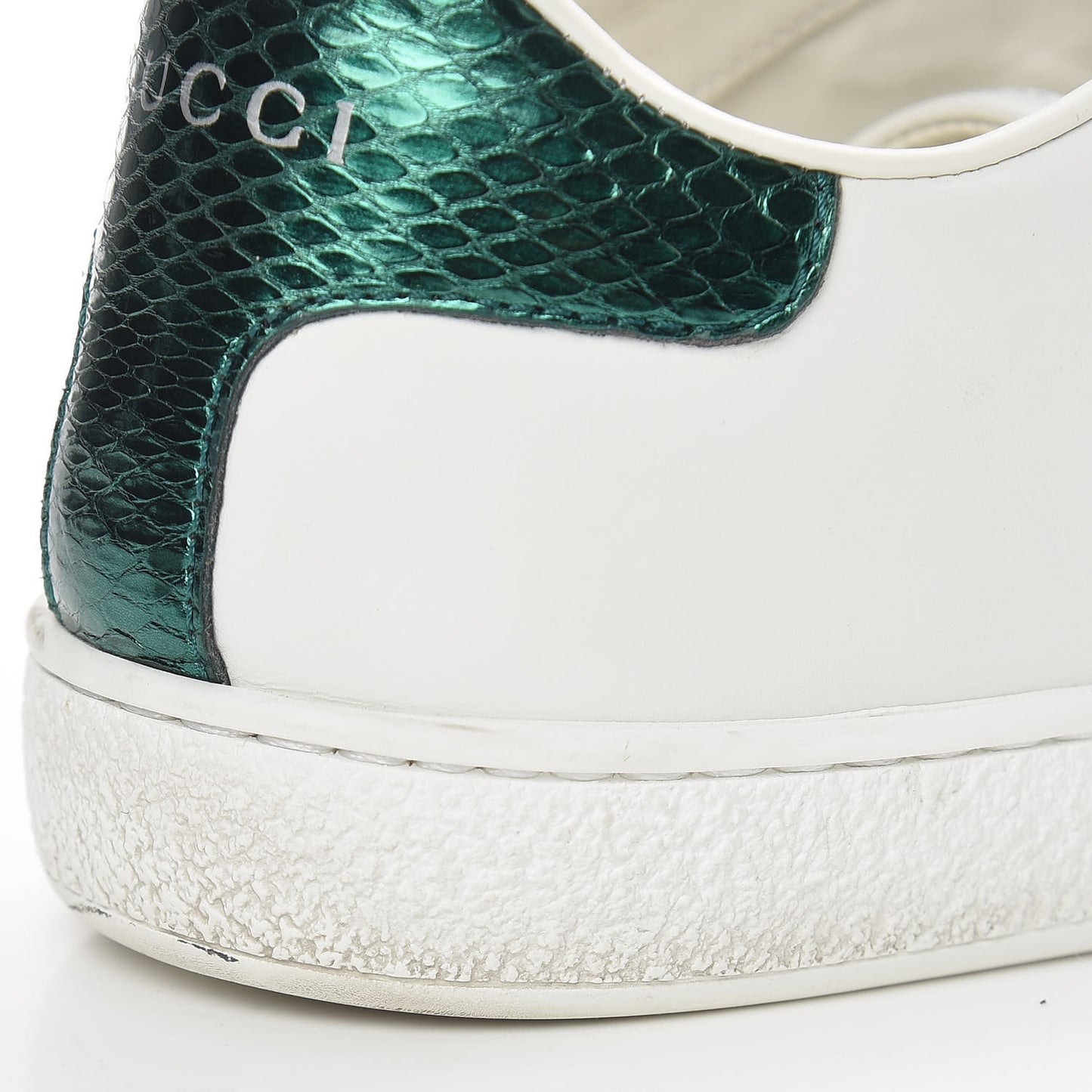 Calfskin Web Heart Embroidered Womens Ace Sneakers 37 White
