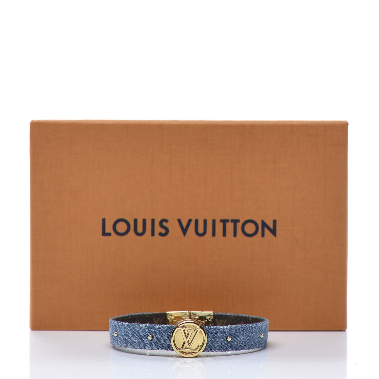 Monogram LV Circle Reversible Bracelet 17 Denim