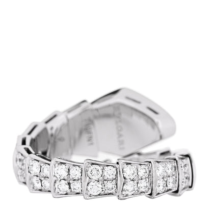 Bulgari 18K White Gold Diamond One-Coil Serpenti Viper Ring L 3 of 5