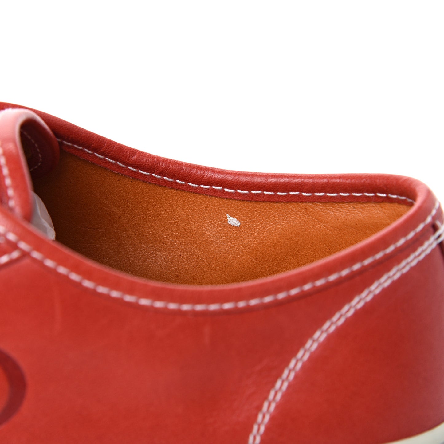 Calfskin Womens Interlocking G Sneakers 40 Red