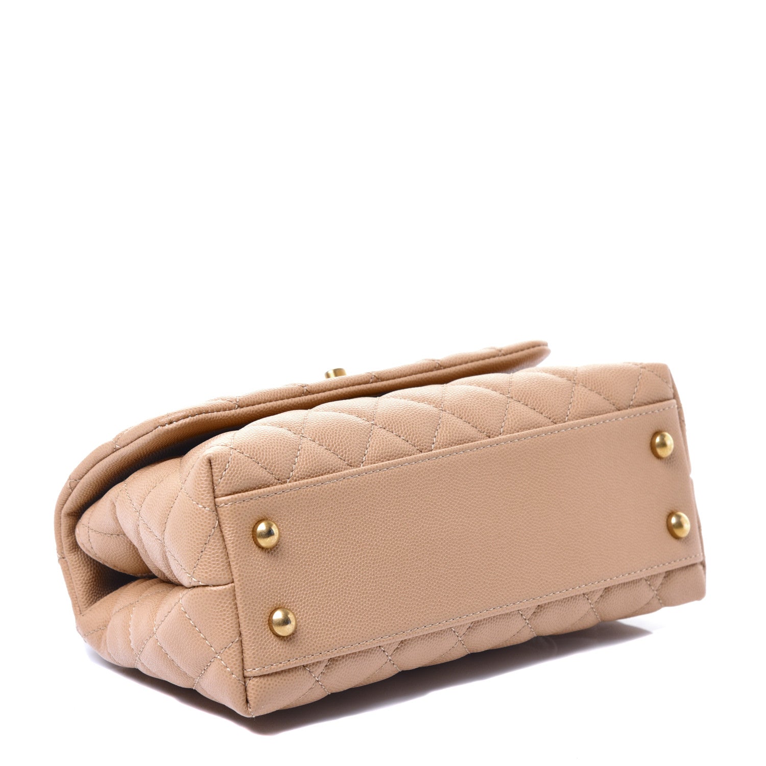 Chanel Caviar Lizard Embossed Quilted Mini Coco Handle Flap Beige 4 of 9
