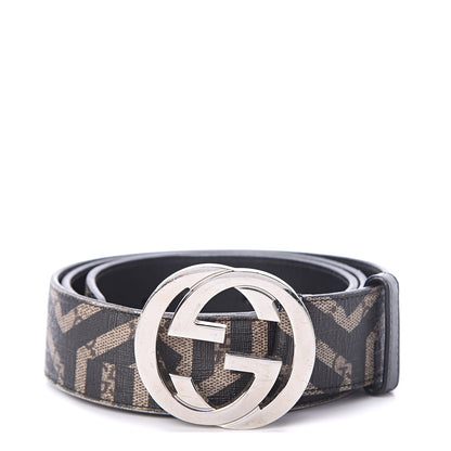 Gucci GG Supreme Monogram Caleido Interlocking G Belt 100 40 Dark Brown 1 of 7