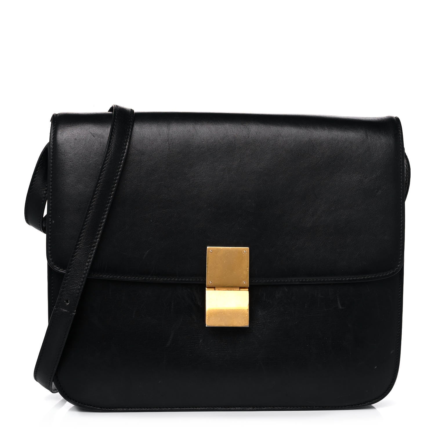 Celine Liege Calfskin Large Classic Box Flap Bag Black 1 of 16