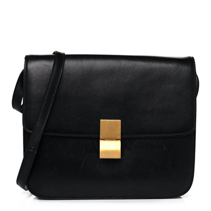 Celine Liege Calfskin Large Classic Box Flap Bag Black 1 of 16