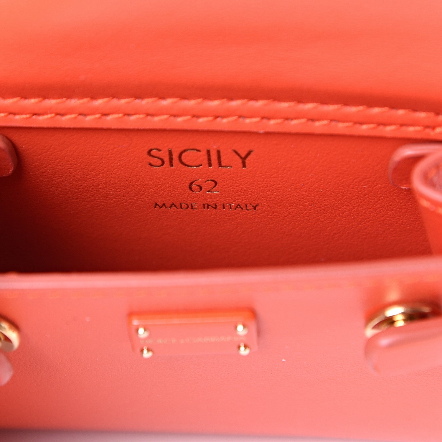 Dolce & Gabbana Calfskin Micro Miss Sicily 62 Satchel Orange 7 of 8