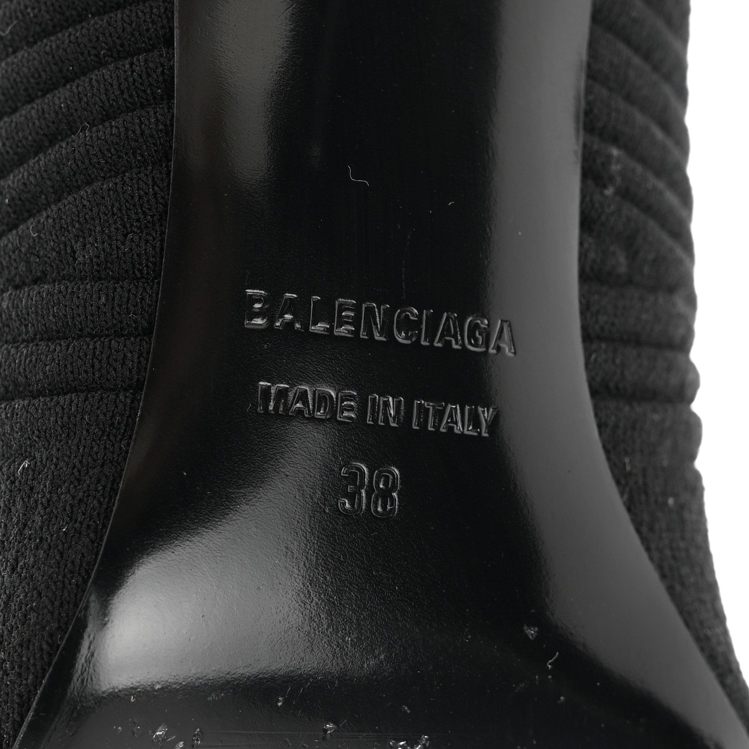 Balenciaga Textured Recycled Knit Logo Extreme Pointed Toe Knife 2.0 Booties 38 Black 7 of 10