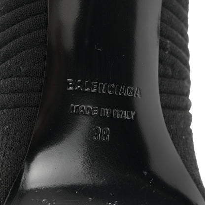 Balenciaga Textured Recycled Knit Logo Extreme Pointed Toe Knife 2.0 Booties 38 Black 7 of 10