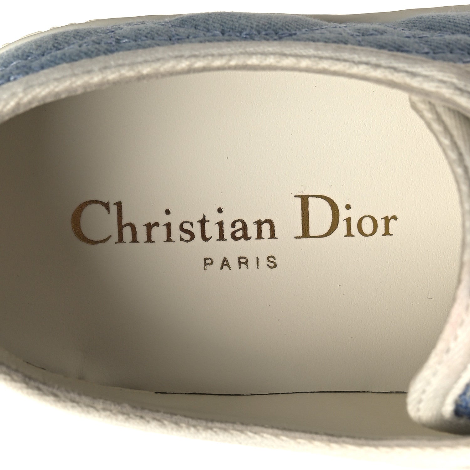 Christian Dior Denim Cannage Walk'N'Dior Low Top Sneakers 37.5 Dynamic Blue 8 of 10