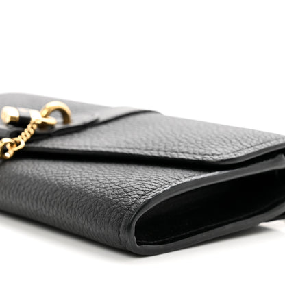Chloe Shiny Grained Calfskin Aby Wallet on Chain Black 10 of 10