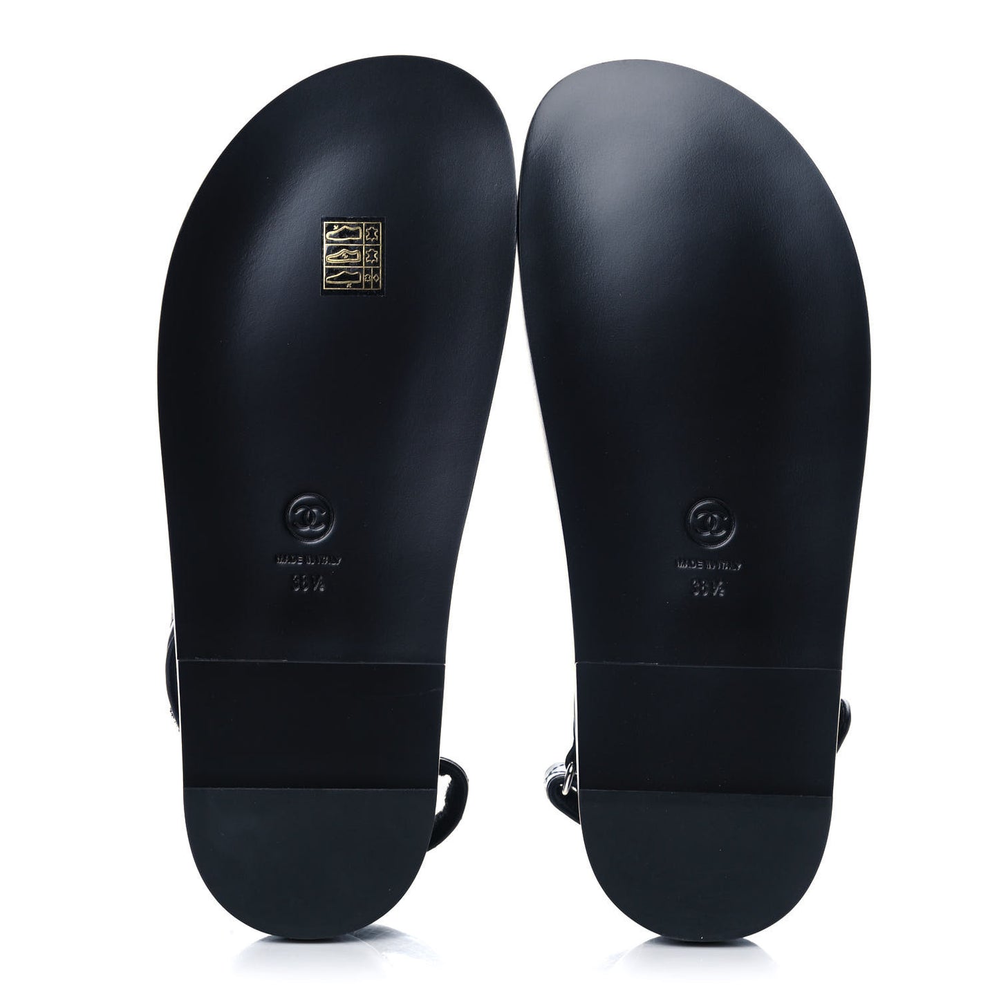 Lambskin Quilted Velcro Dad Sandals 38.5 Black