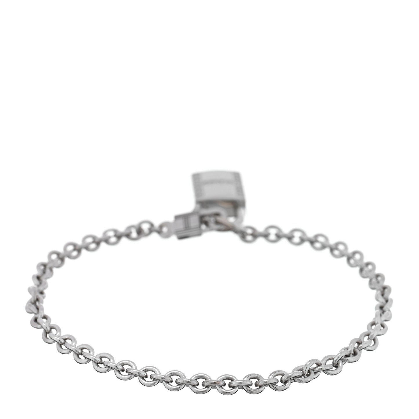 18K White Gold Diamond Amulettes Cadenas Bracelet SH