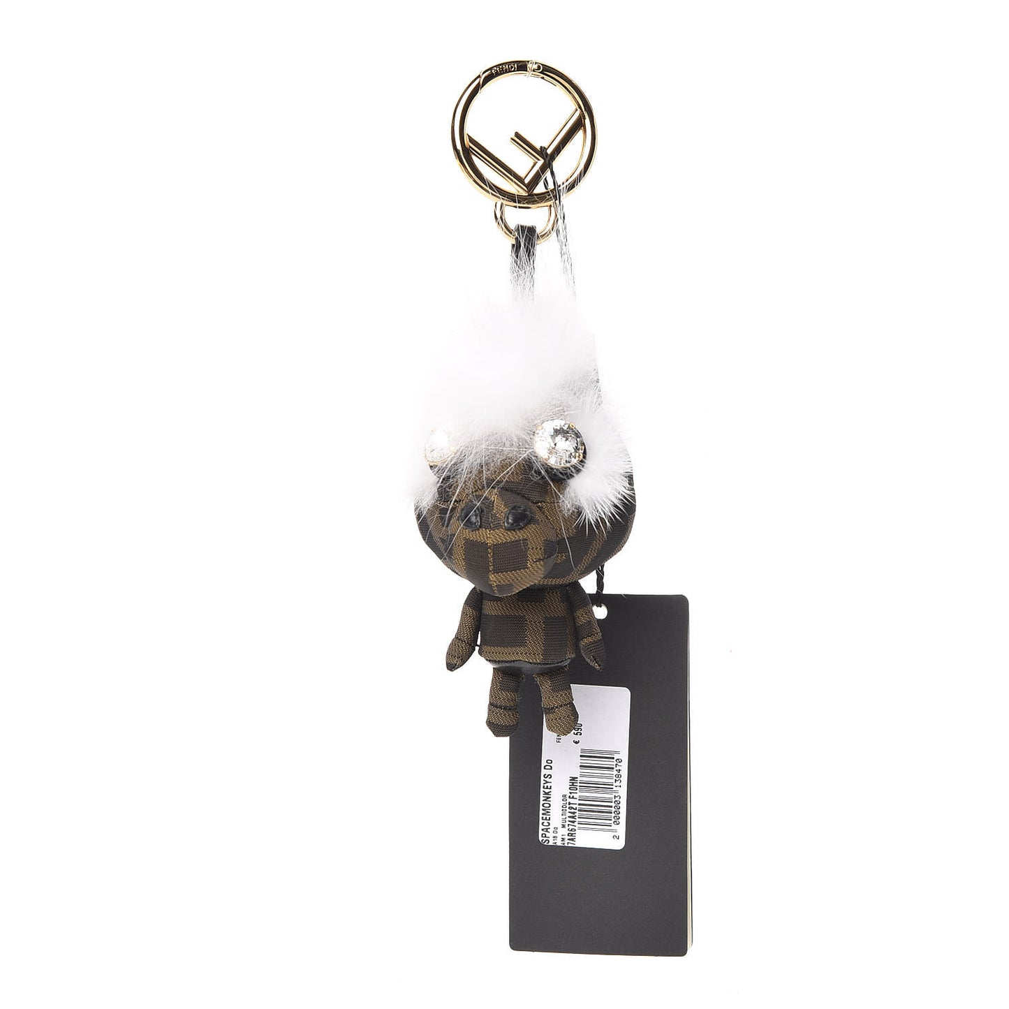 Zucca Fox Fur F is Space Monkey Bag Charm Multicolor