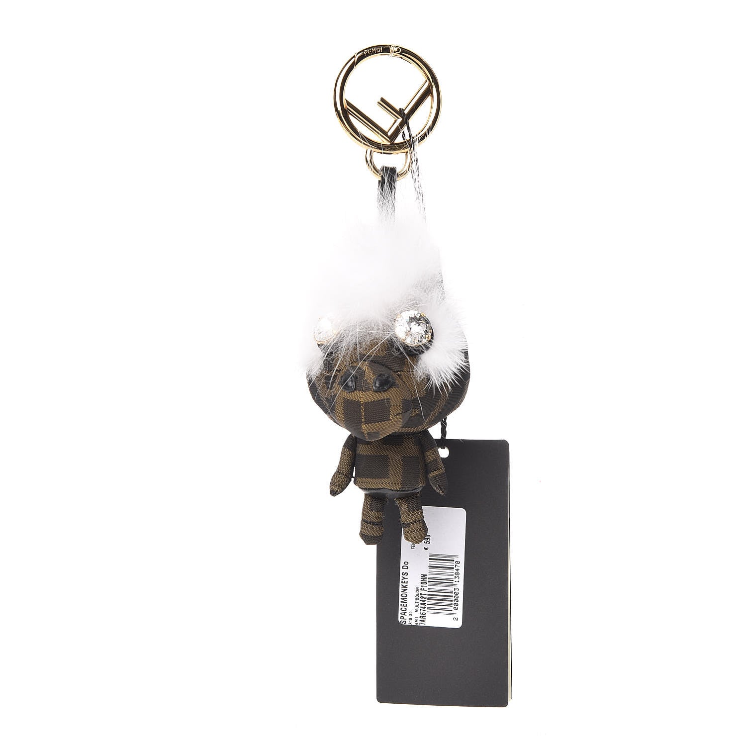 Fendi Zucca Fox Fur F is Space Monkey Bag Charm Multicolor 1 of 4