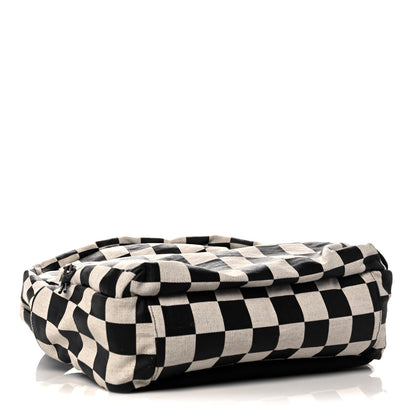 Saint Laurent Calfskin Checked Print Nuxx Backpack Black White 4 of 14