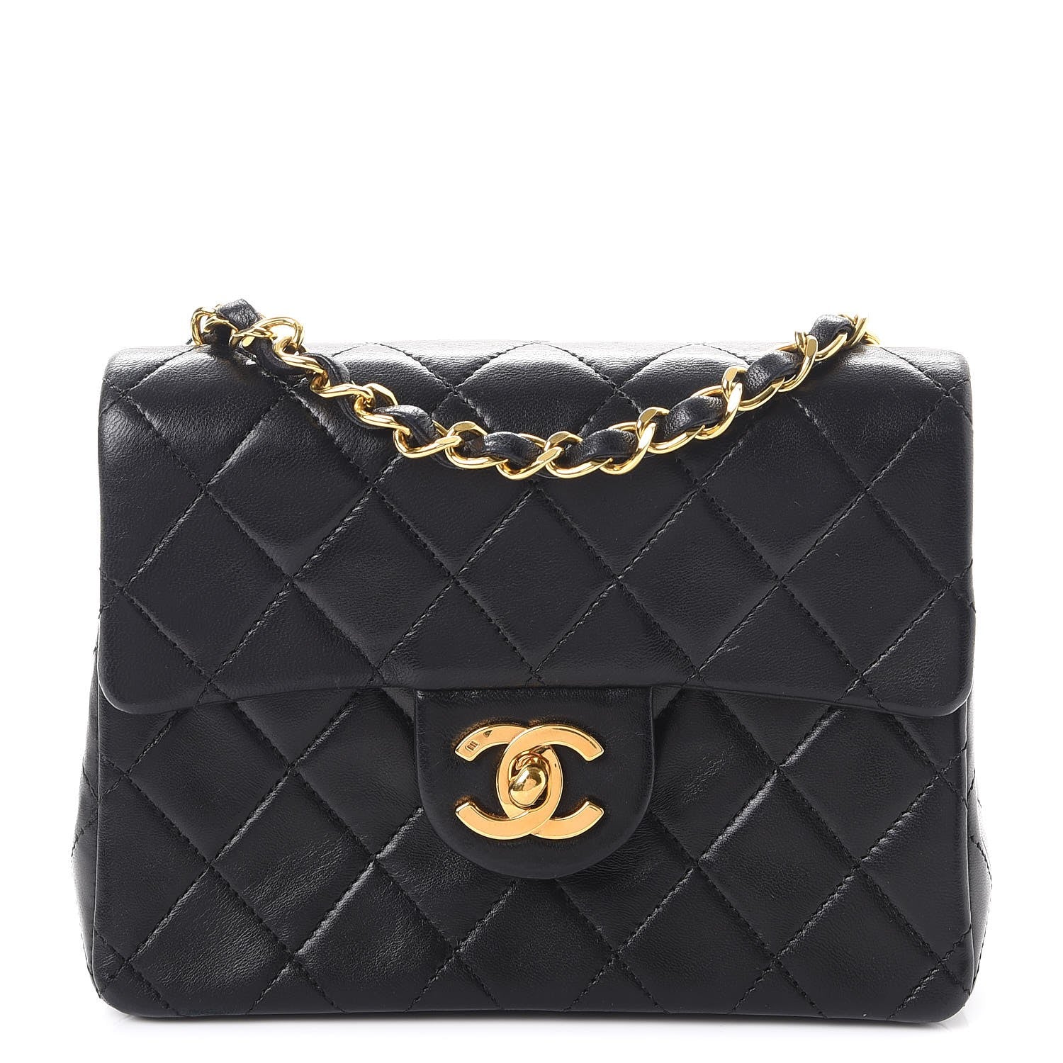 Chanel Lambskin Quilted Mini Square Flap Black 1 of 8