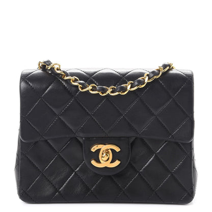 Chanel Lambskin Quilted Mini Square Flap Black 1 of 8
