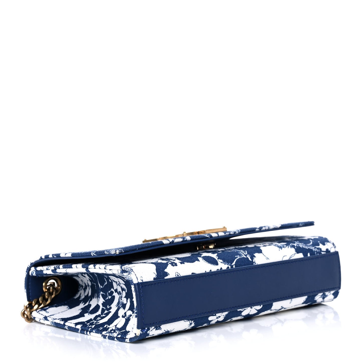 Canvas Small Monogram Hibiscus Print Kate Satchel Blue