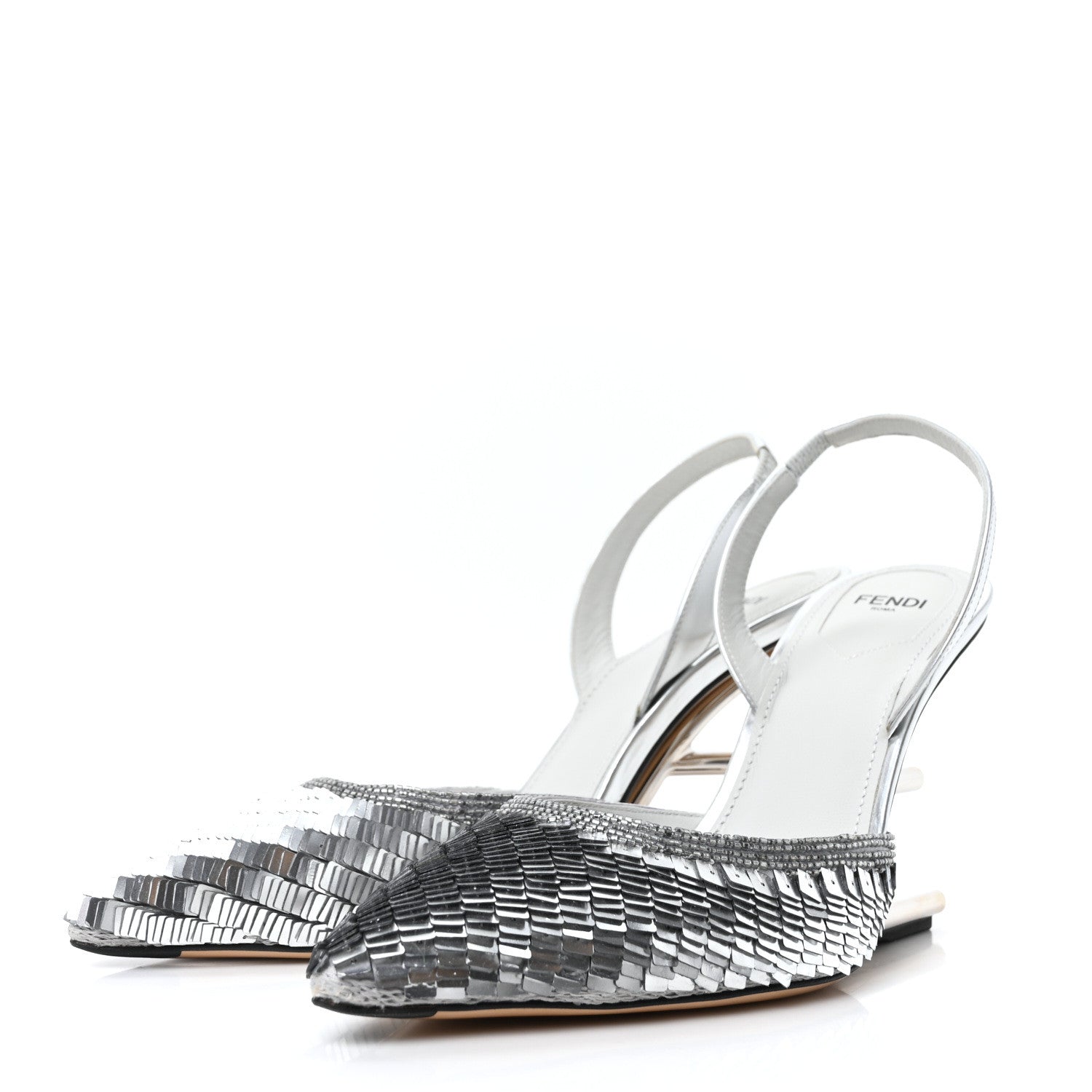Fendi Crystal Fendi First Slingback Pump 37 39 Grigio 4 of 9