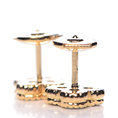 Van Cleef & Arpels 18K Yellow Gold Black Onyx Sweet Alhambra Earrings 3 of 5
