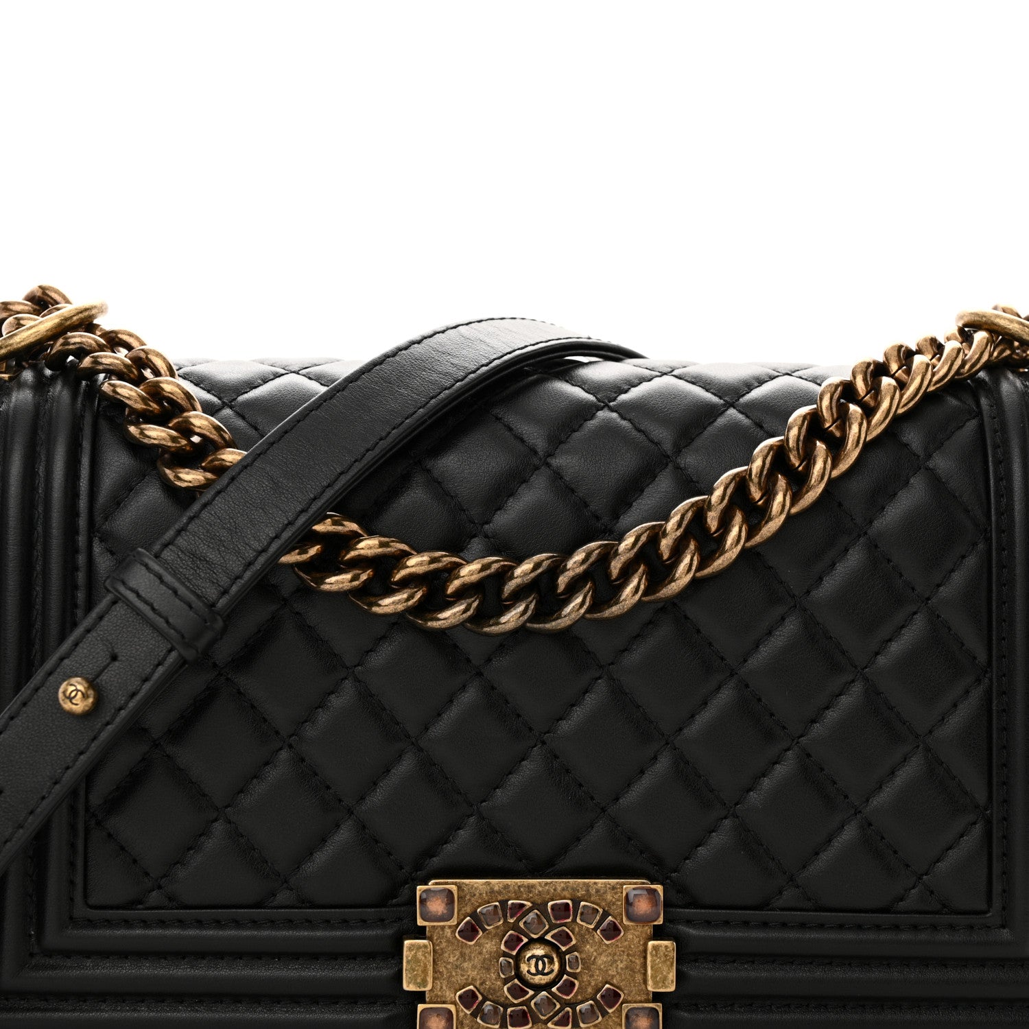 Chanel Lambskin Quilted Medium Boy Flap Black 8 of 11