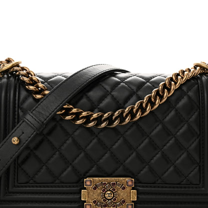 Chanel Lambskin Quilted Medium Boy Flap Black 8 of 11