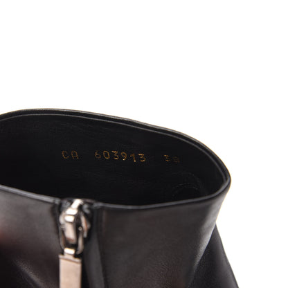 Saint Laurent Santiago Russo Kate 85 Zip Bootie 38 Black 8 of 9