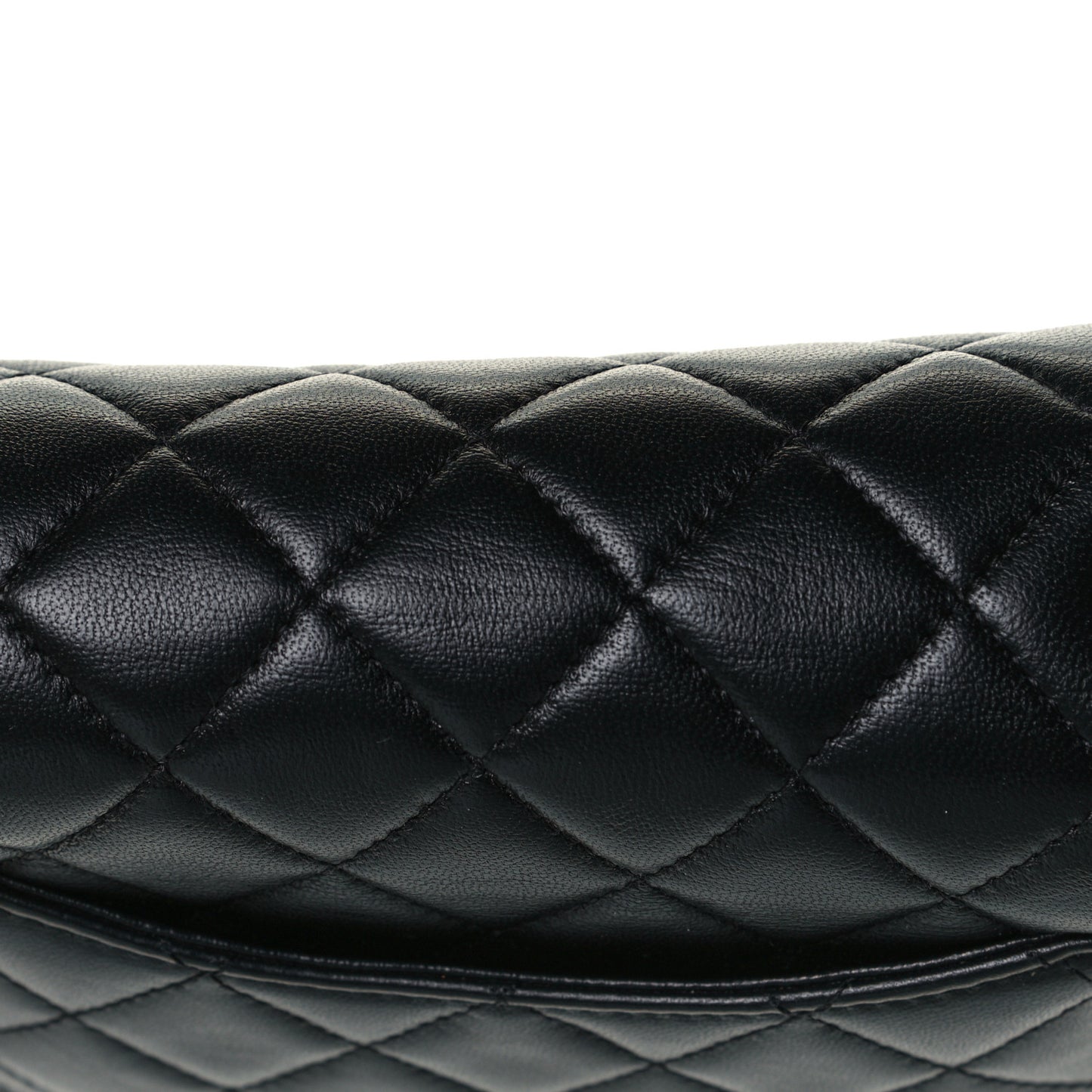 Lambskin Quilted Mini Rectangular Flap Black