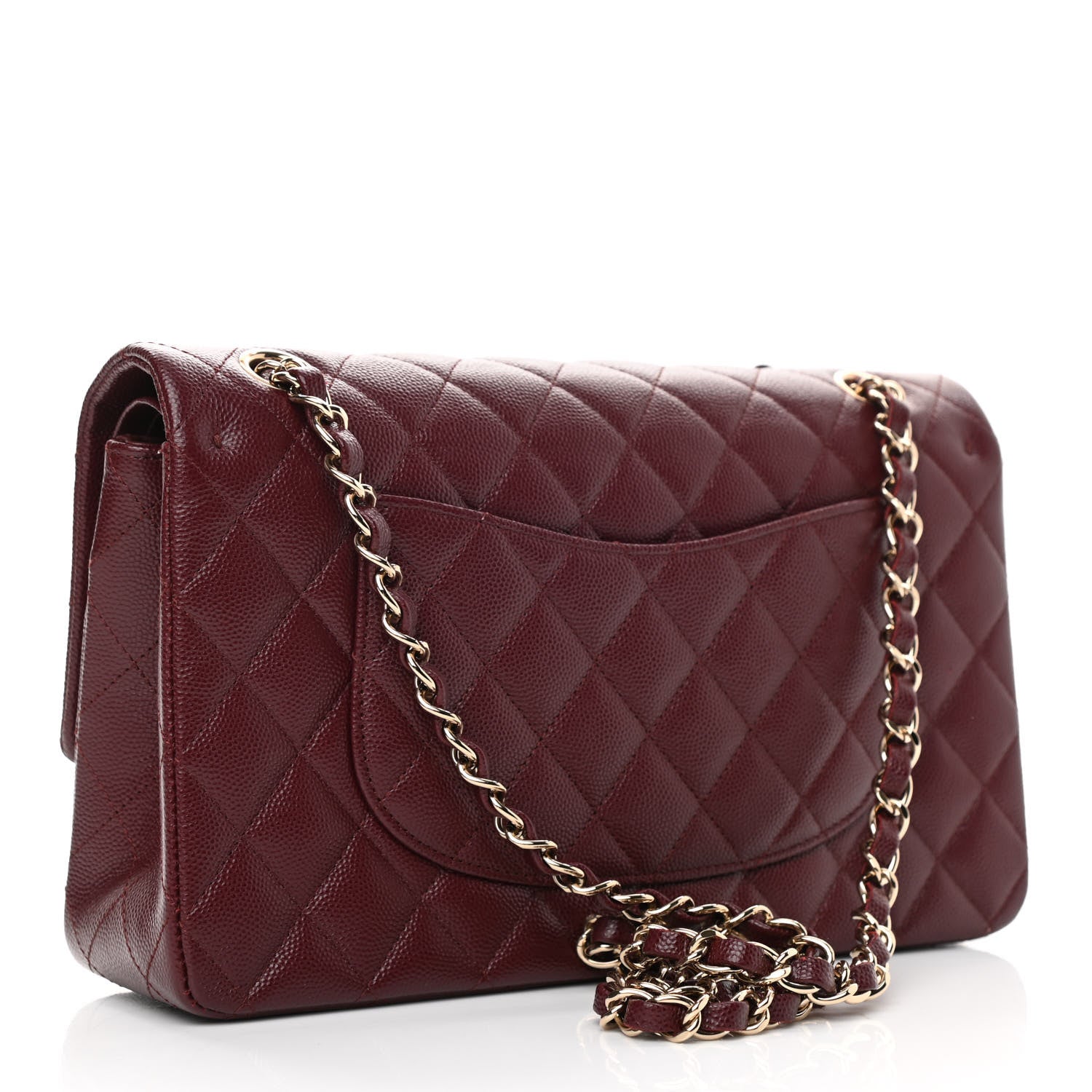 Chanel Caviar Quilted Medium Double Flap Burgundy 3 of 11