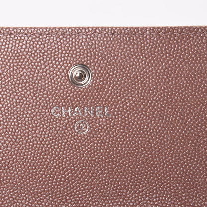 Chanel Metallic Caviar Chevron Quilted Vintage Mademoiselle Card Holder Pink 6 of 9