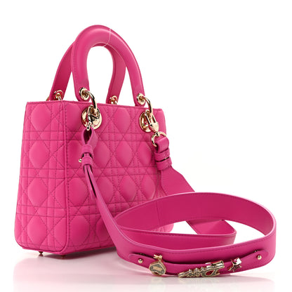 Christian Dior Lambskin Cannage Small My ABCDior Lady Dior Magenta 2 of 10
