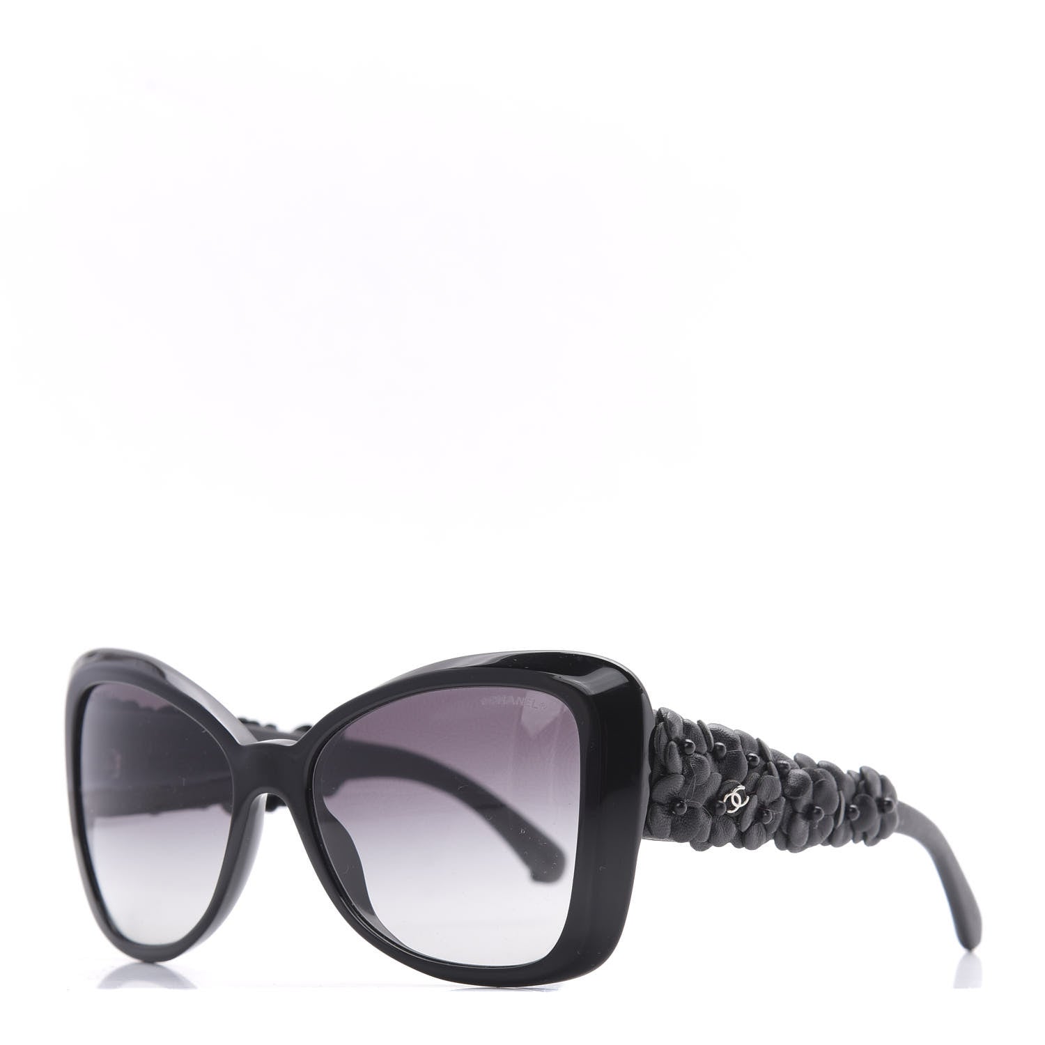 Chanel Lambskin Camellia CC Sunglasses 5317-Q Black 1 of 7