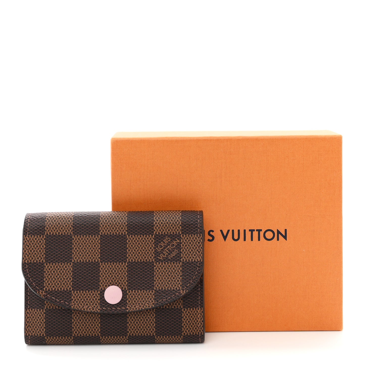 Damier Ebene Rosalie Coin Purse Rose Ballerine