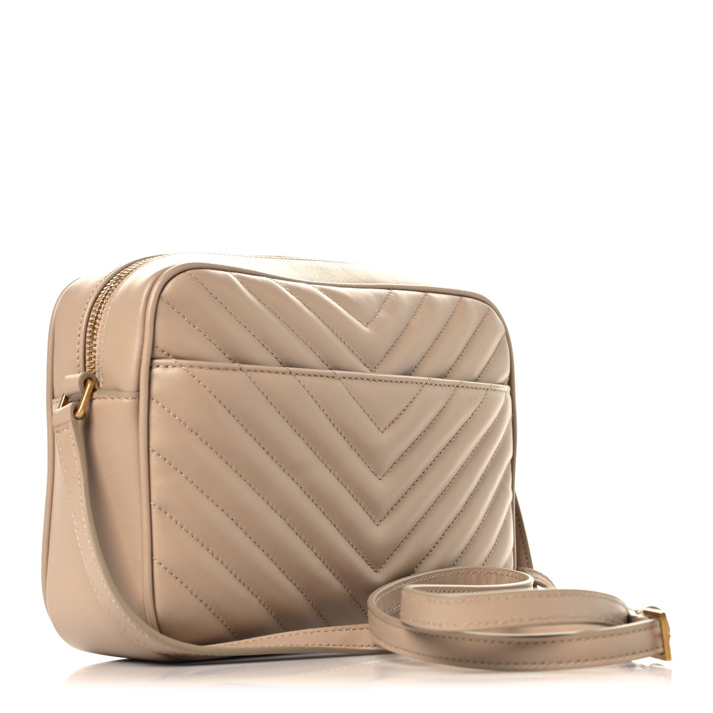 Calfskin Matelasse Monogram Lou Camera Bag Dark Beige