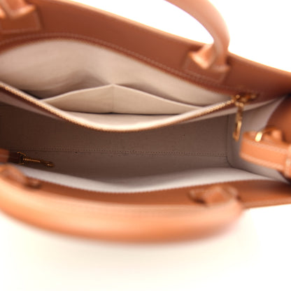 Celine Canvas Calfskin Small Vertical Cabas Natural Tan 5 of 10