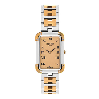 Hermes Stainless Steel 18mm Rectangle Croisiere Quartz Watch Gold 1 of 5