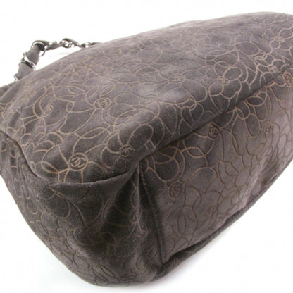 Chanel Suede Camelia Chain Hobo Gray 5 of 11