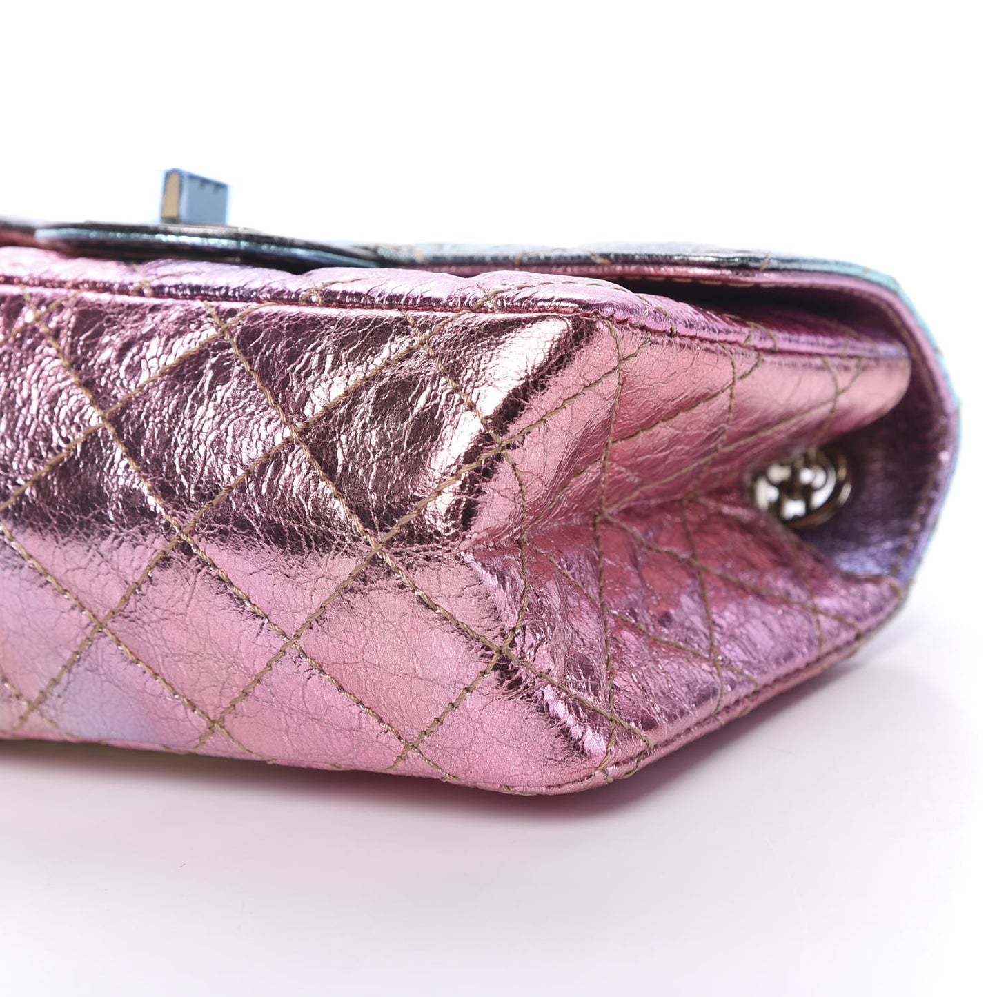 Metallic Goatskin Quilted Mini 2.55 Reissue Flap Multicolor
