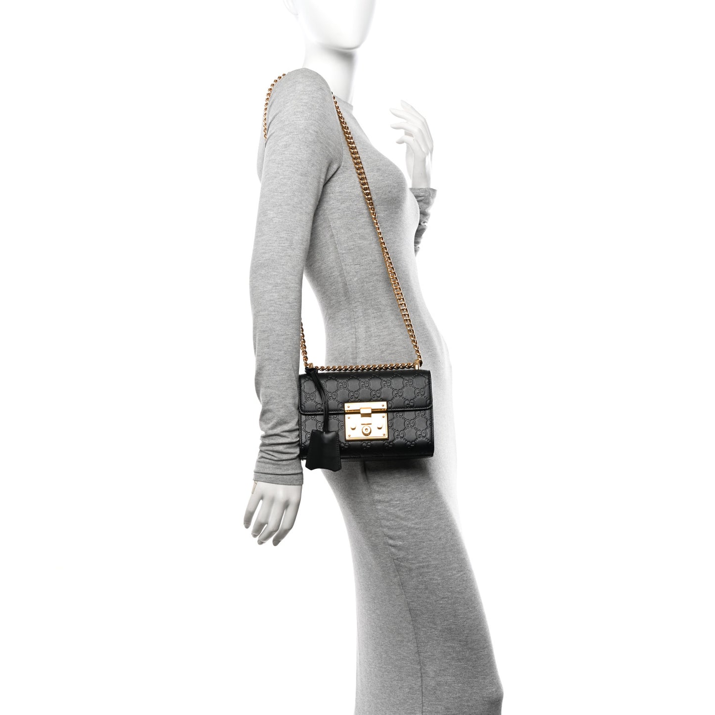 Guccissima Small Padlock Shoulder Bag Black