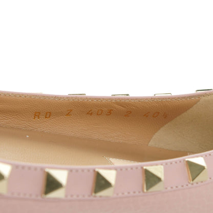 Valentino Garavani Pebbled Calfskin Rockstud Ballerina Flats 40.5 Water Rose 9 of 9