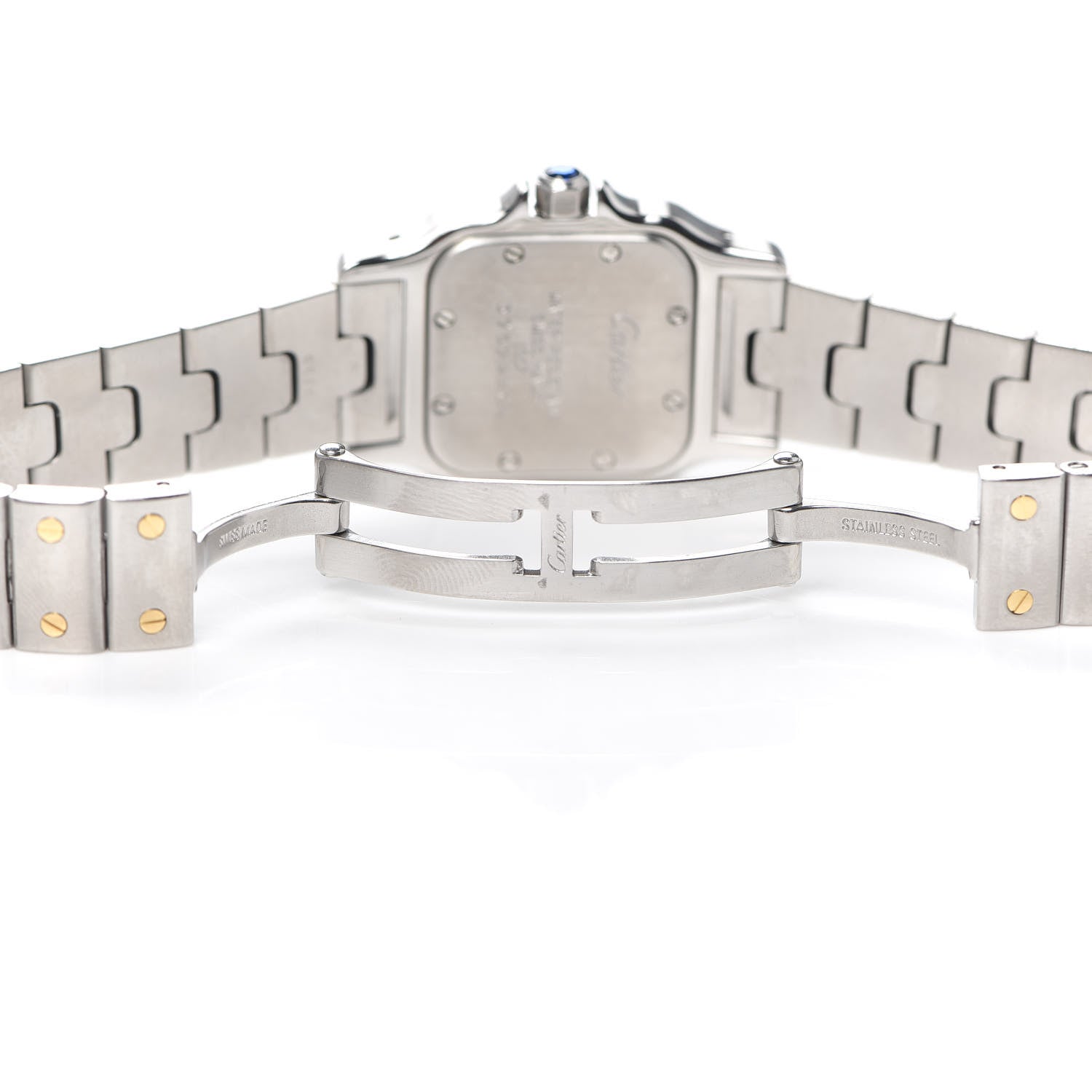 Cartier Stainless Steel 18K Yellow Gold 24mm Santos De Cartier Galbee Quartz Watch 5 of 5