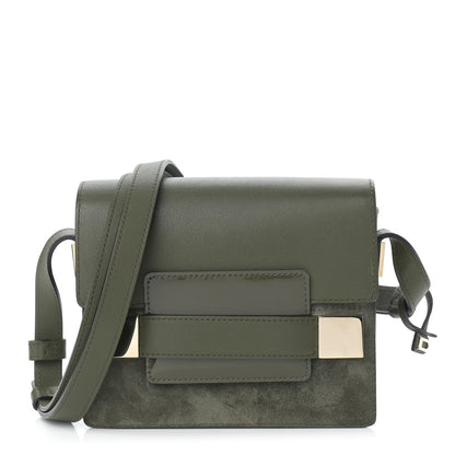 Delvaux Patent Calfskin Suede Mini Madame Crossbody Kaki 1 of 8