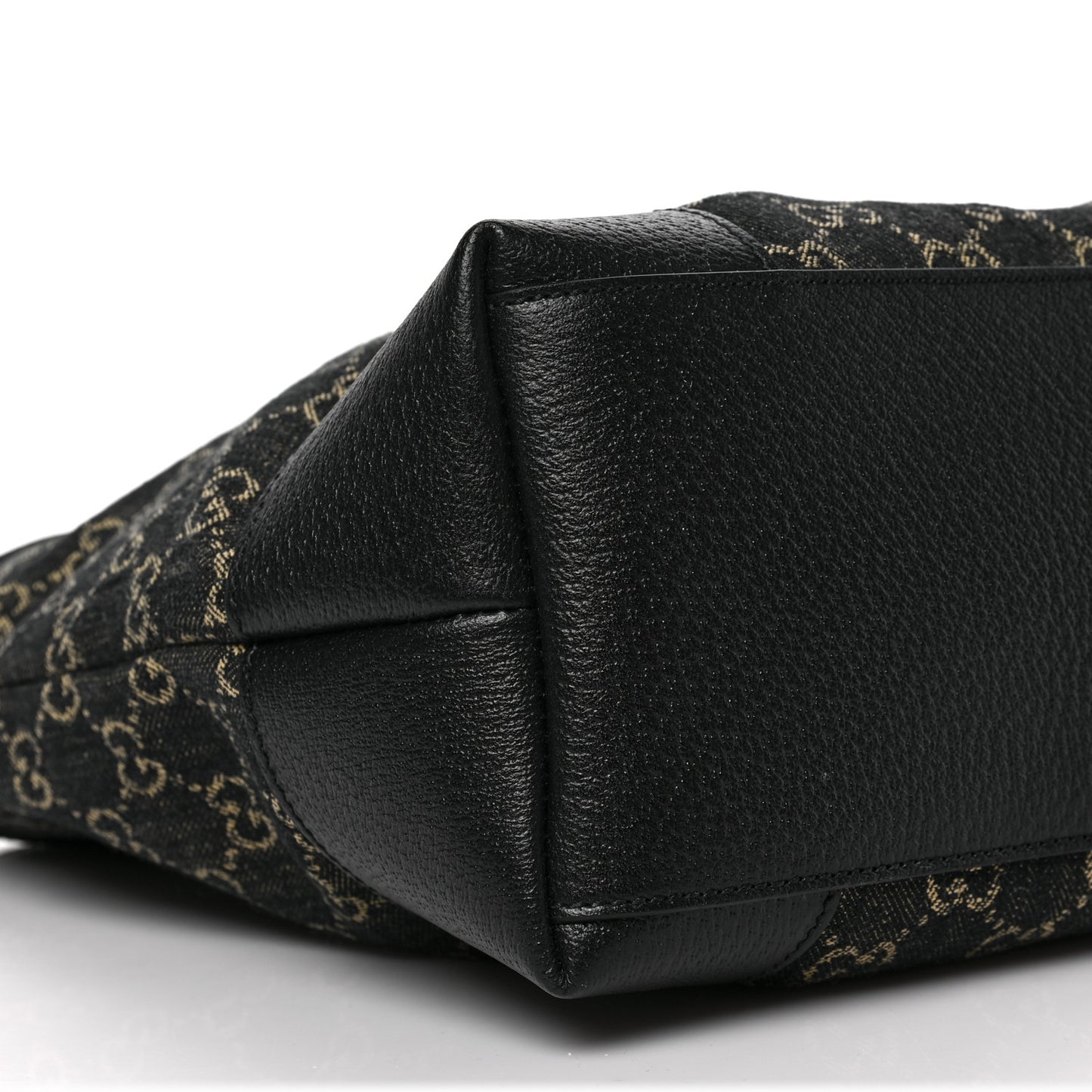 Jacquard Black Denim GG Monogram Medium Ophidia Shopping Tote Black Ivory