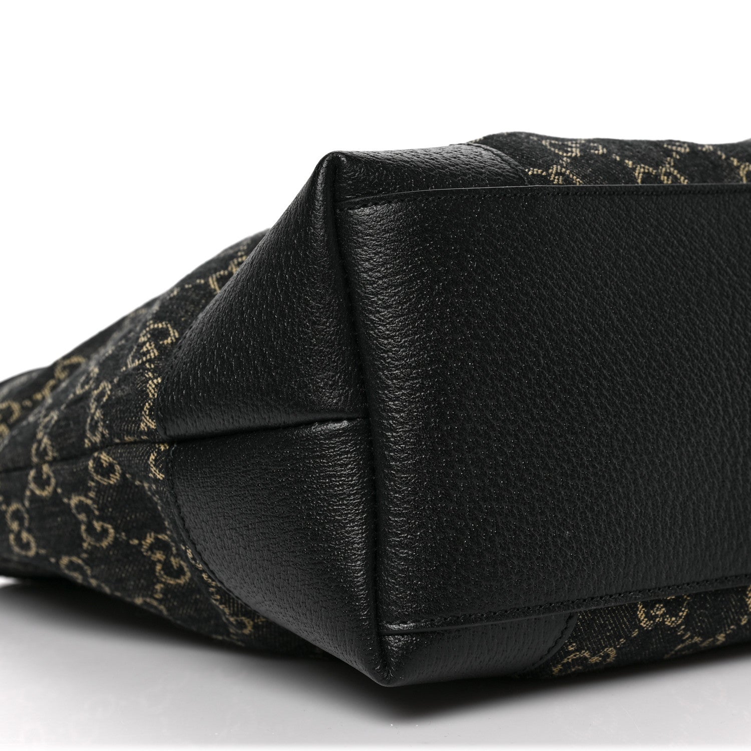 Gucci Jacquard Black Denim GG Monogram Medium Ophidia Shopping Tote Black Ivory 7 of 8