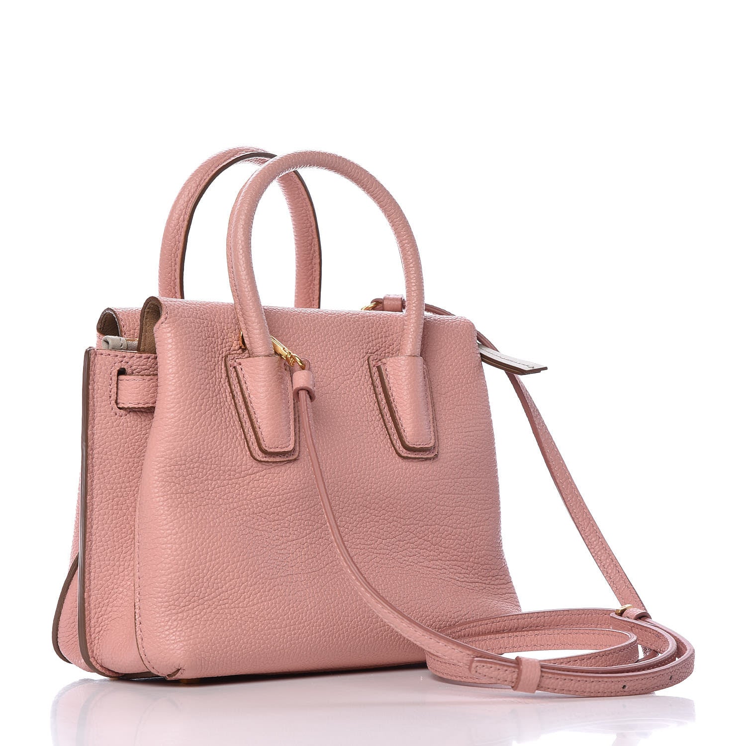 MCM Grained Calfskin Mini Milla Tote Pink 3 of 9