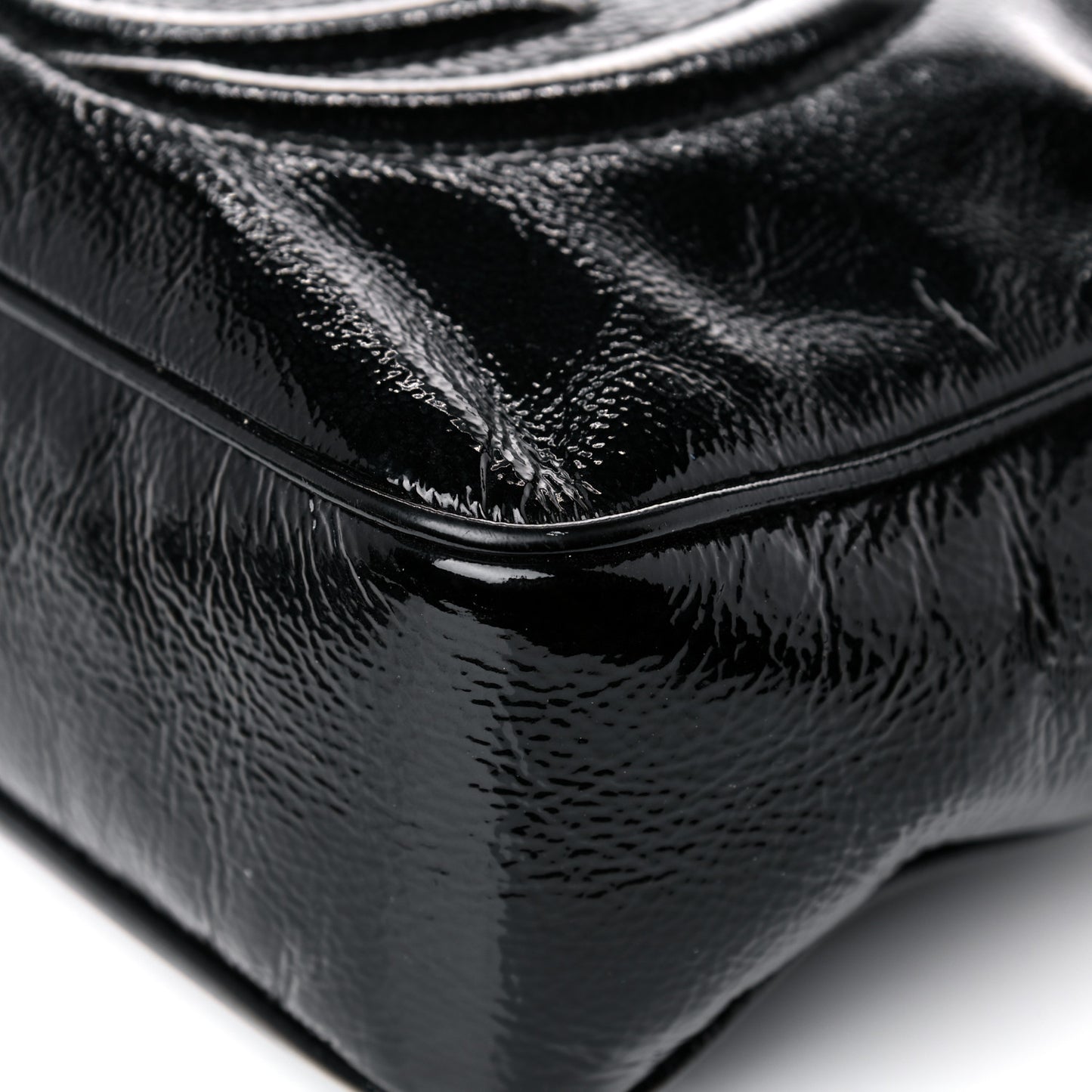 Soft Patent Small Soho Disco Bag Black