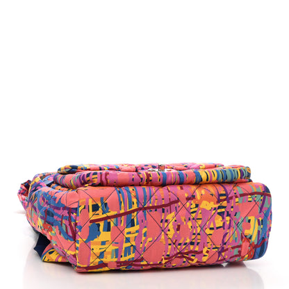 Chanel Foulard Fabric Quilted Printed Backpack Pink 4 of 10