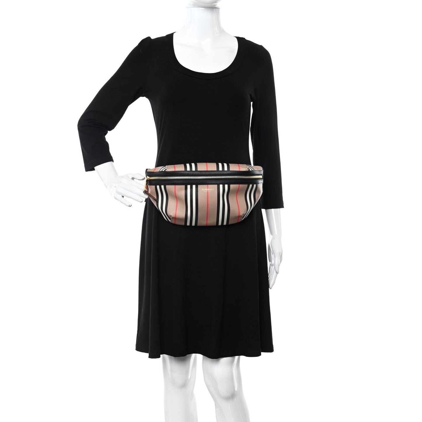 E-Canvas Icon Stripe Sonny Bum Bag Archive Beige