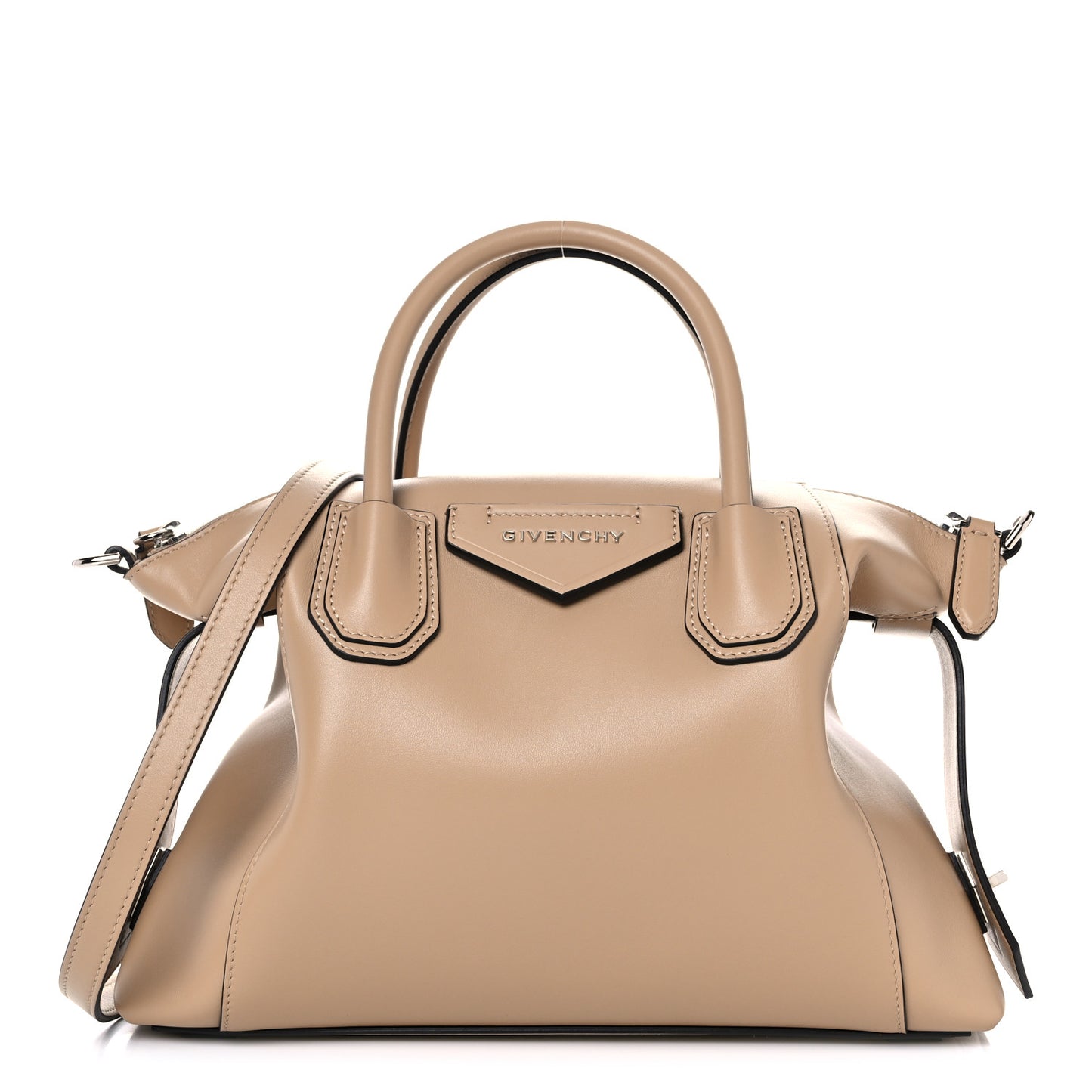 Smooth Calfskin Small Soft Antigona Beige Cappuccino